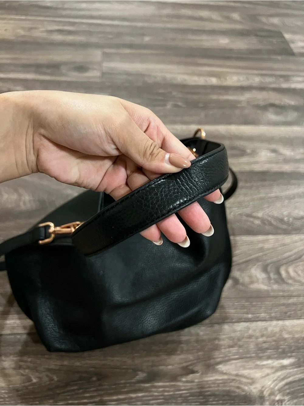 TED BAKER Candiee Black Pebbled Leather Hobo / Shoulder / Crossbody Bag